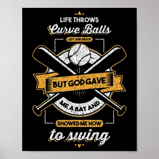 Baseball   But God Gave Christian  Gift Poster (Front)