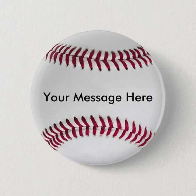 Baseball Button with your message (Front)