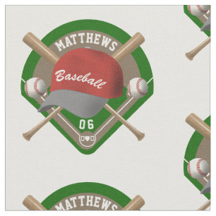 Baseball Cap Bats Diamond Personalised Name Number Fabric
