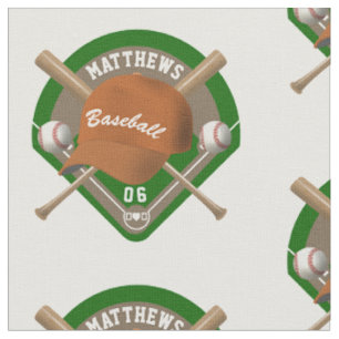 Baseball Cap Bats Diamond Personalised Name Number Fabric