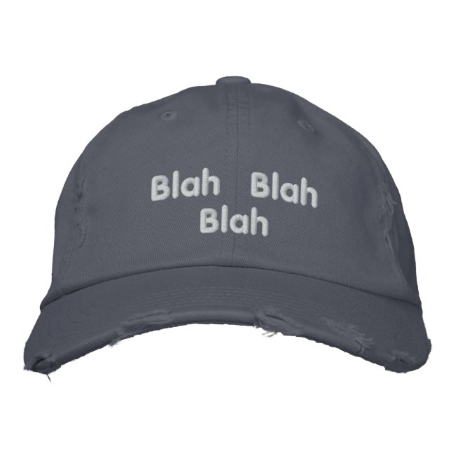 Baseball cap Blah Blah Blah embroidered girls hat (Front)