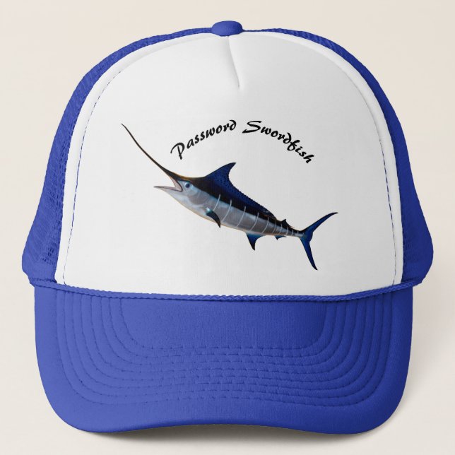 Baseball cap for angler motif swordfish (Front)