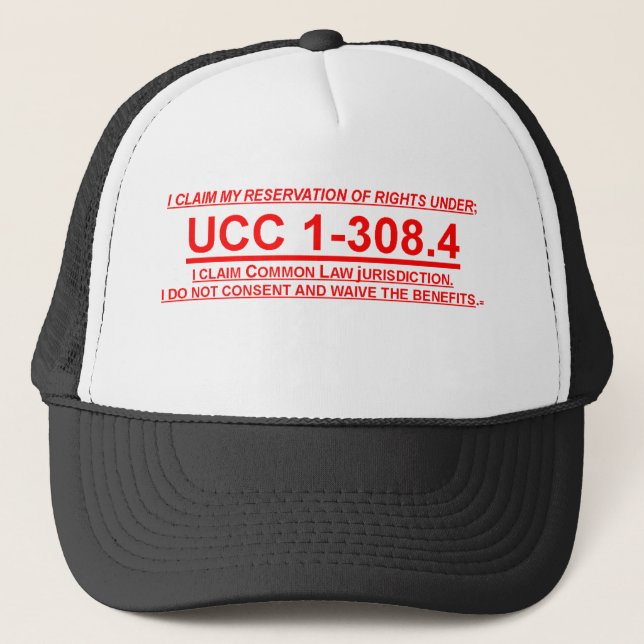 Baseball Cap w/ UCC 1-308.4 Reservation of Rights (Front)