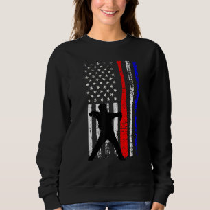 Baseball Catcher 4th of July American Flag Patriot Sweatshirt
