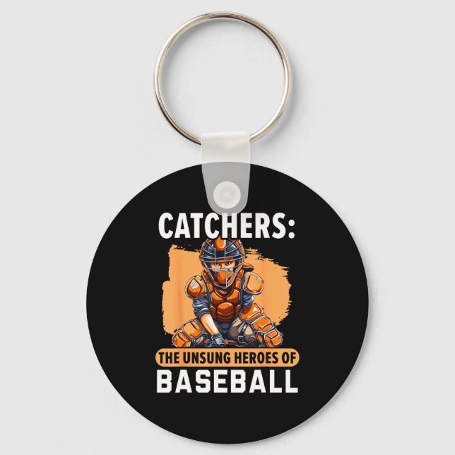 Baseball Catcher Baseball Player Baseball Team Spo Key Ring (Front)