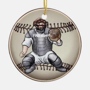 Baseball Catcher    Ceramic Tree Decoration