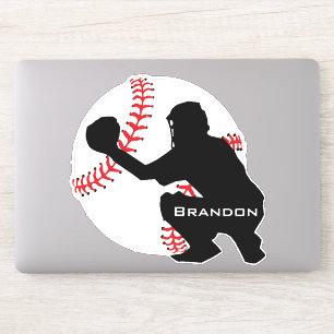 Baseball Catcher Design Contour Sticker