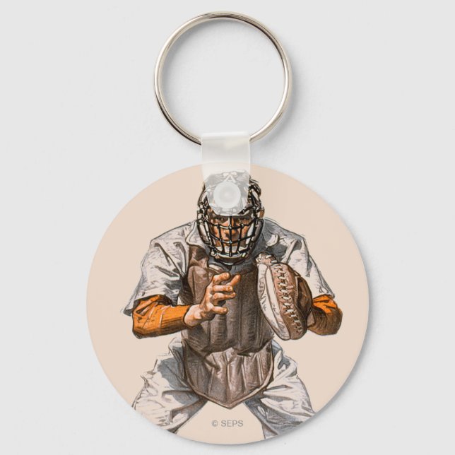 Baseball Catcher Key Ring (Front)