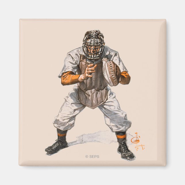 Baseball Catcher Magnet (Front)