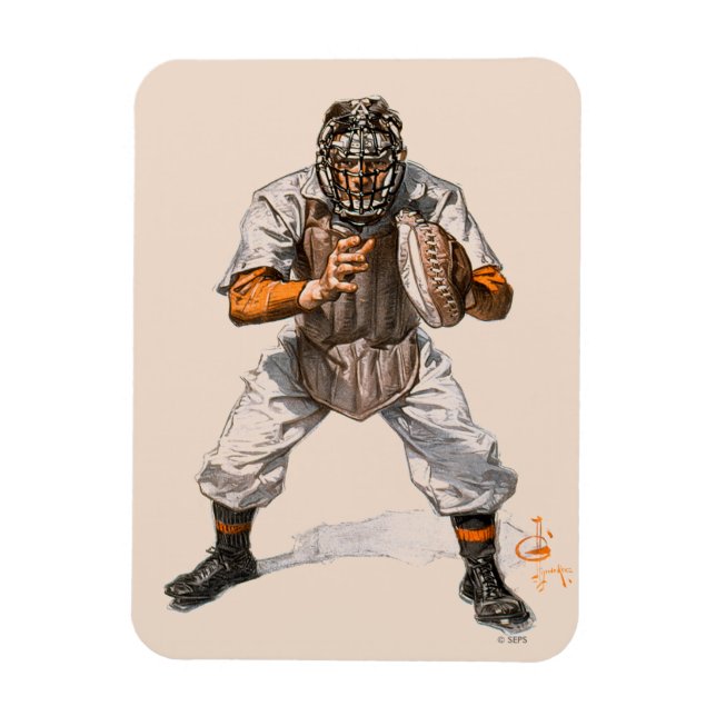 Baseball Catcher Magnet (Vertical)