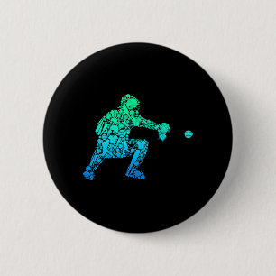 Baseball Catcher Player Youth Men Kids Boys  6 Cm Round Badge