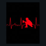 Baseball Catcher  - Red Baseball Catcher Heartbeat Poster<br><div class="desc">Baseball Catcher  - Red Baseball Catcher Heartbeat</div>