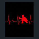 Baseball Catcher  - Red Baseball Catcher Heartbeat Poster<br><div class="desc">Baseball Catcher  - Red Baseball Catcher Heartbeat</div>