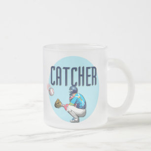 Baseball Catcher T-shirts and Gifts Frosted Glass Coffee Mug