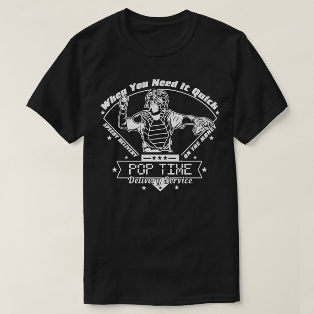 Baseball Catcher Time Throwing Defence Funny Catch T-Shirt (Design Front)