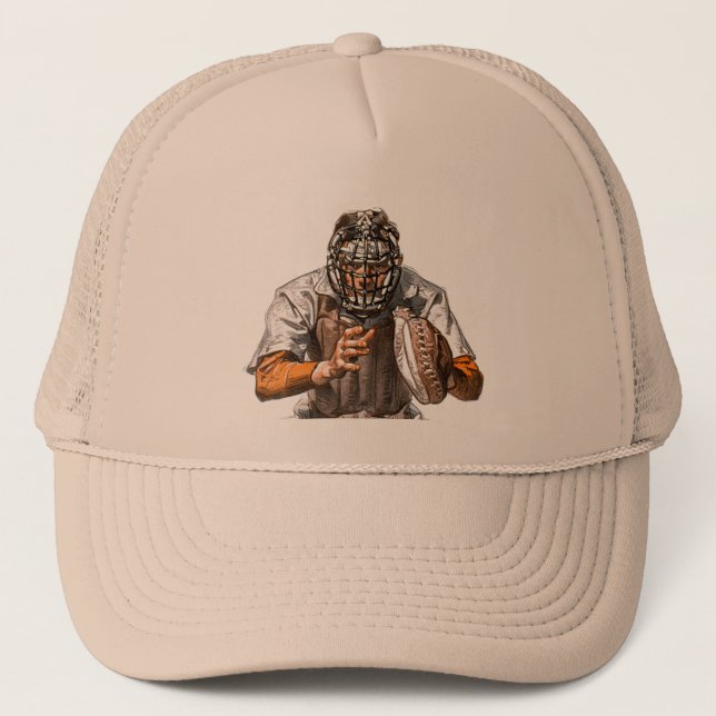 Baseball Catcher Trucker Hat (Front)