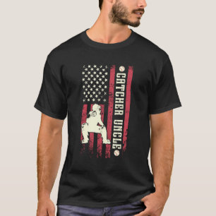 Baseball Catcher Uncle Of A Baseball Catcher US Fl T-Shirt
