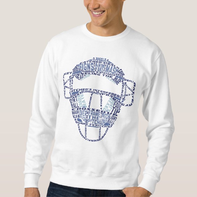 Baseball Catchers Mask Typography Sweatshirt (Front)
