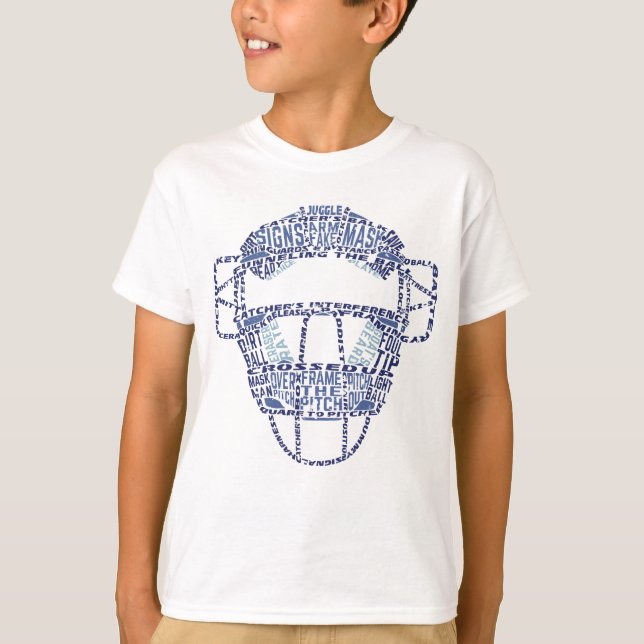 Baseball Catchers Mask Typography T-Shirt (Front)