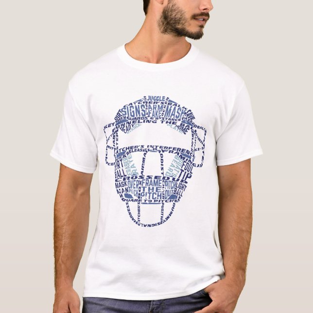 Baseball Catchers Mask Word Art T-Shirt (Front)