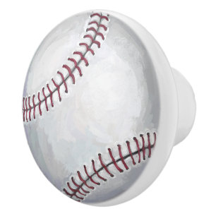 Baseball Ceramic Knob