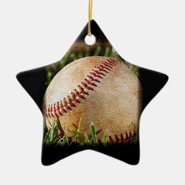 Baseball Ceramic Tree Decoration (Front)