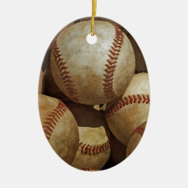 Baseball Ceramic Tree Decoration (Front)