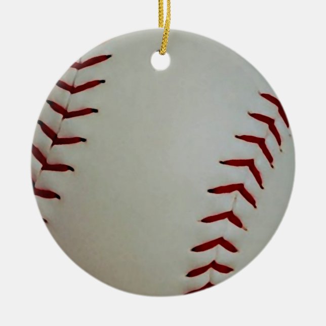 Baseball Ceramic Tree Decoration (Front)