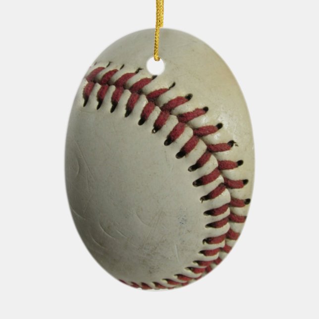 Baseball Ceramic Tree Decoration (Front)