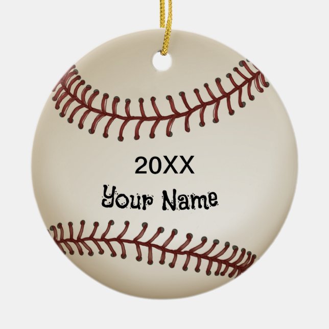 Baseball   ceramic tree decoration (Front)