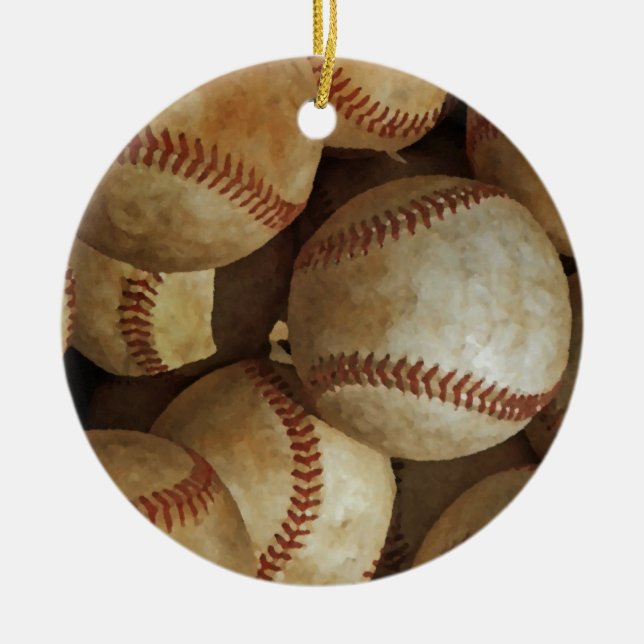 Baseball Ceramic Tree Decoration (Front)