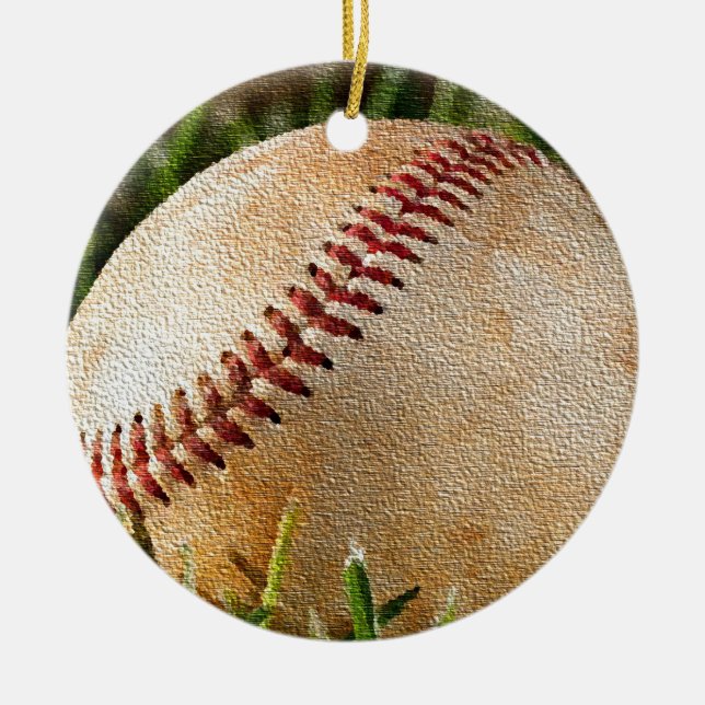 Baseball Ceramic Tree Decoration (Front)
