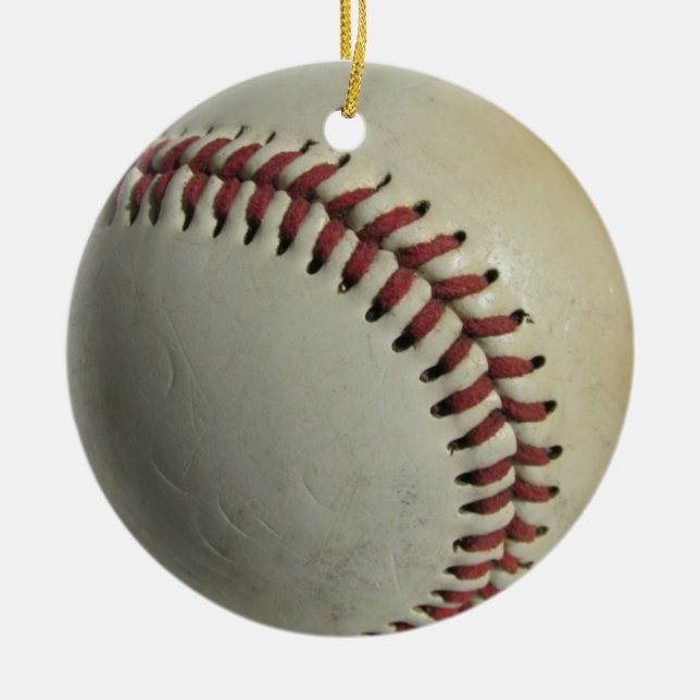 Baseball Ceramic Tree Decoration (Front)
