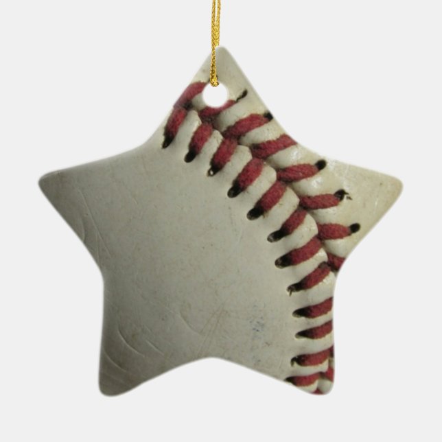 Baseball Ceramic Tree Decoration (Front)
