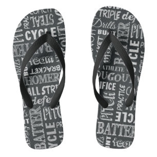 Baseball Chalkboard Terms Jandals