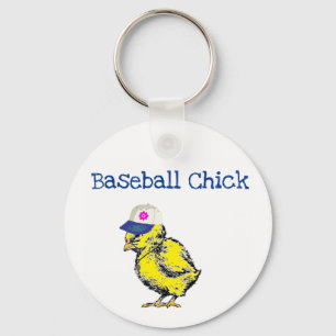 Baseball Chick Keychain