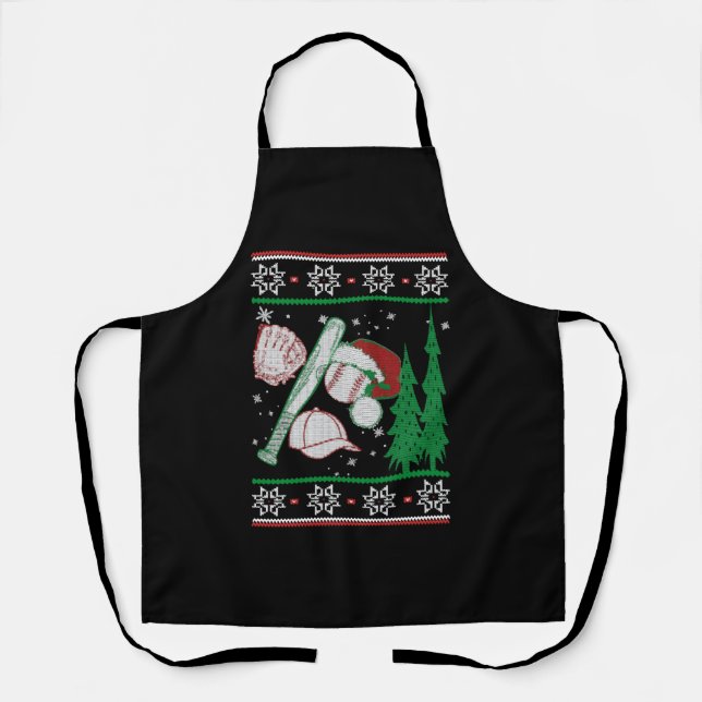Baseball Christmas  Apron (Front)