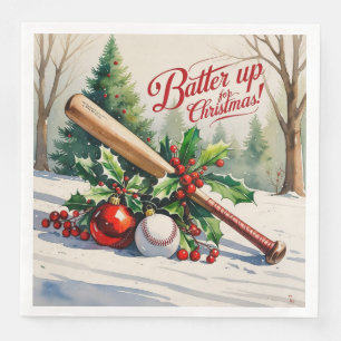 Baseball Christmas “Batter Up for Christmas!” Napkin
