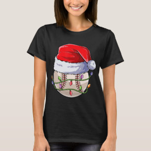 Baseball Christmas Boys Apparel, Fun Christma Sant T-Shirt