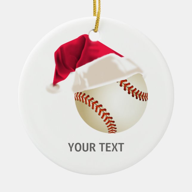 baseball christmas ceramic tree decoration (Front)