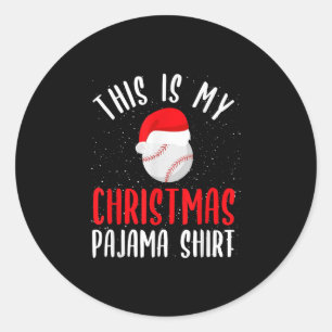 Baseball Christmas Costume Outfit Men Women Classic Round Sticker