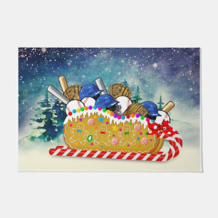 Baseball Christmas Doormat, Lovely Christmas Gift Doormat