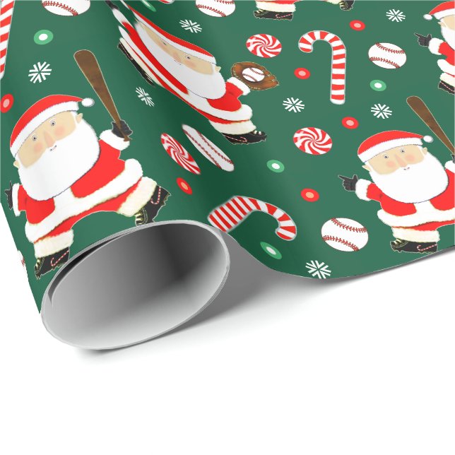Baseball Christmas Gift Wrapping Paper (Roll Corner)