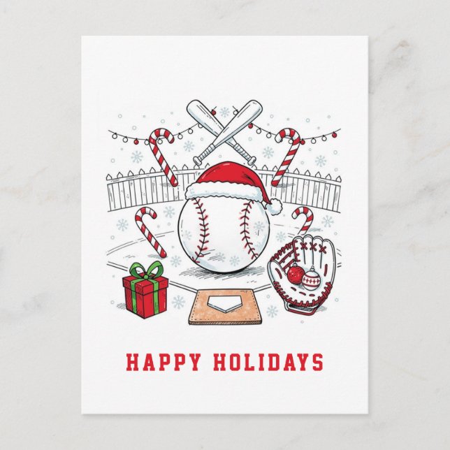 Baseball Christmas Greeting Card (Front)