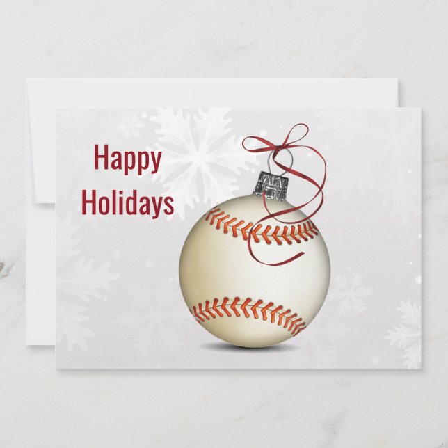baseball Christmas greetings Holiday Card (Front)