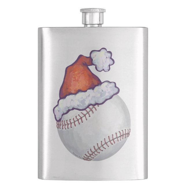 Baseball Christmas Hip Flask (Front)