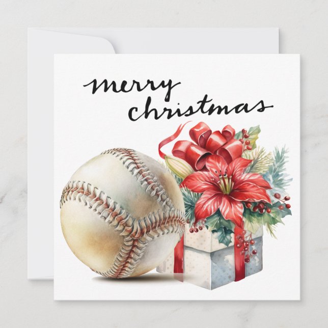 Baseball Christmas  Holiday Card (Front)