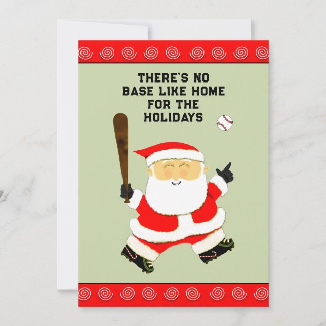 Baseball Christmas Holiday Card (Front)