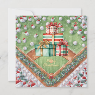 Baseball Christmas  Holiday Card