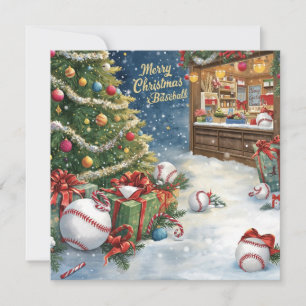 Baseball Christmas  Holiday Card